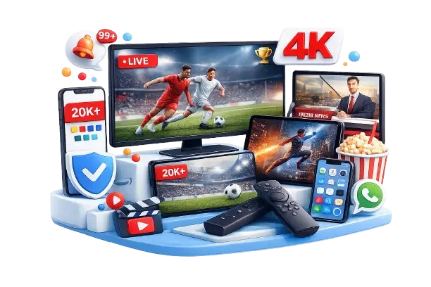 Family enjoying IPTV streaming at home in South Africa